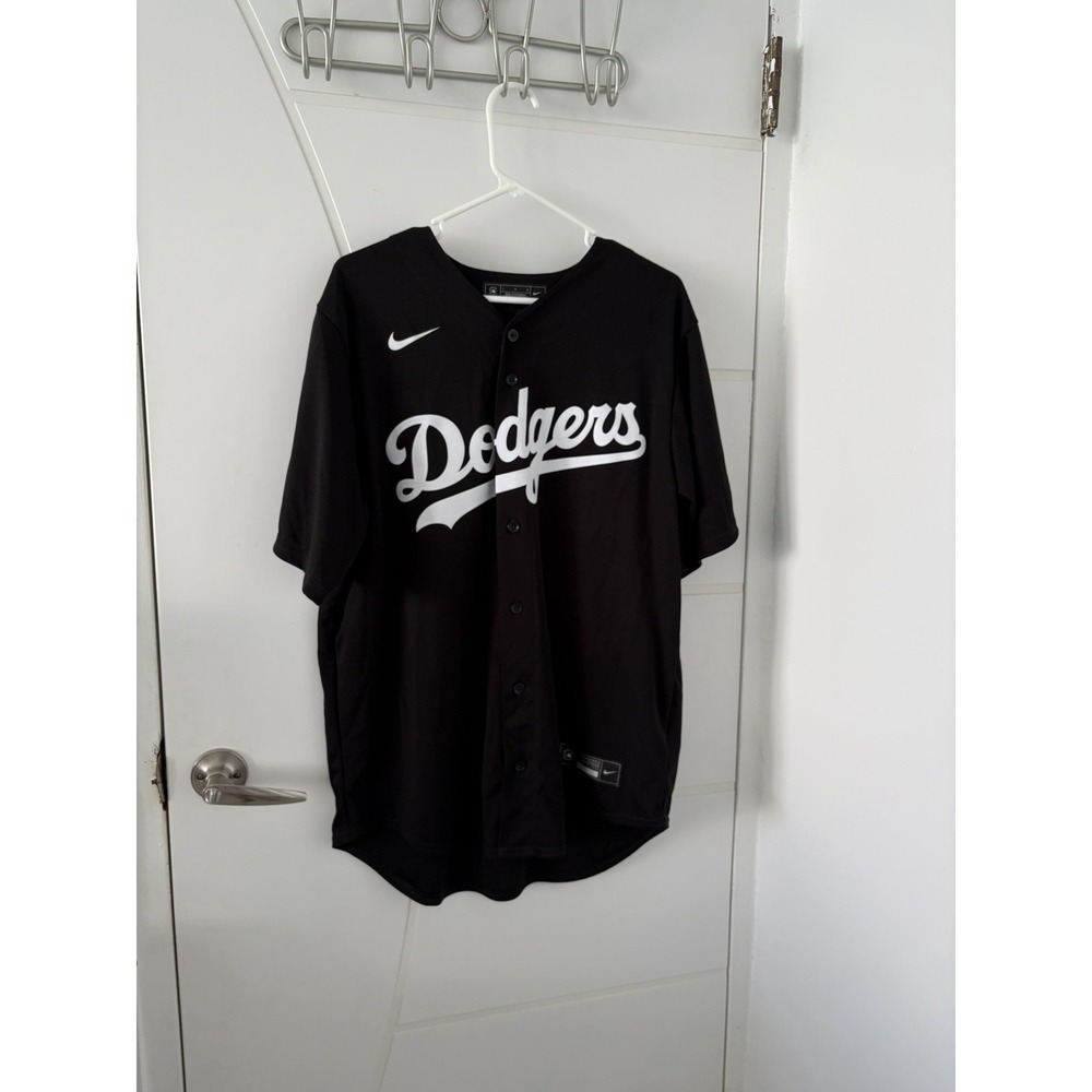 Nike Baseball Jersey Mens Large Black Los Angeles Dodgers Julio Urias 7 MLB